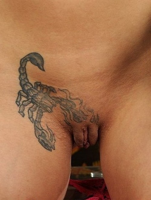 Vagina scorpion tattoo.